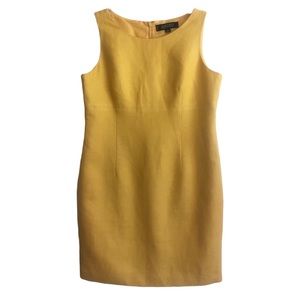 Kasper Gold Linen Sleeveless Sheath Dress 12P